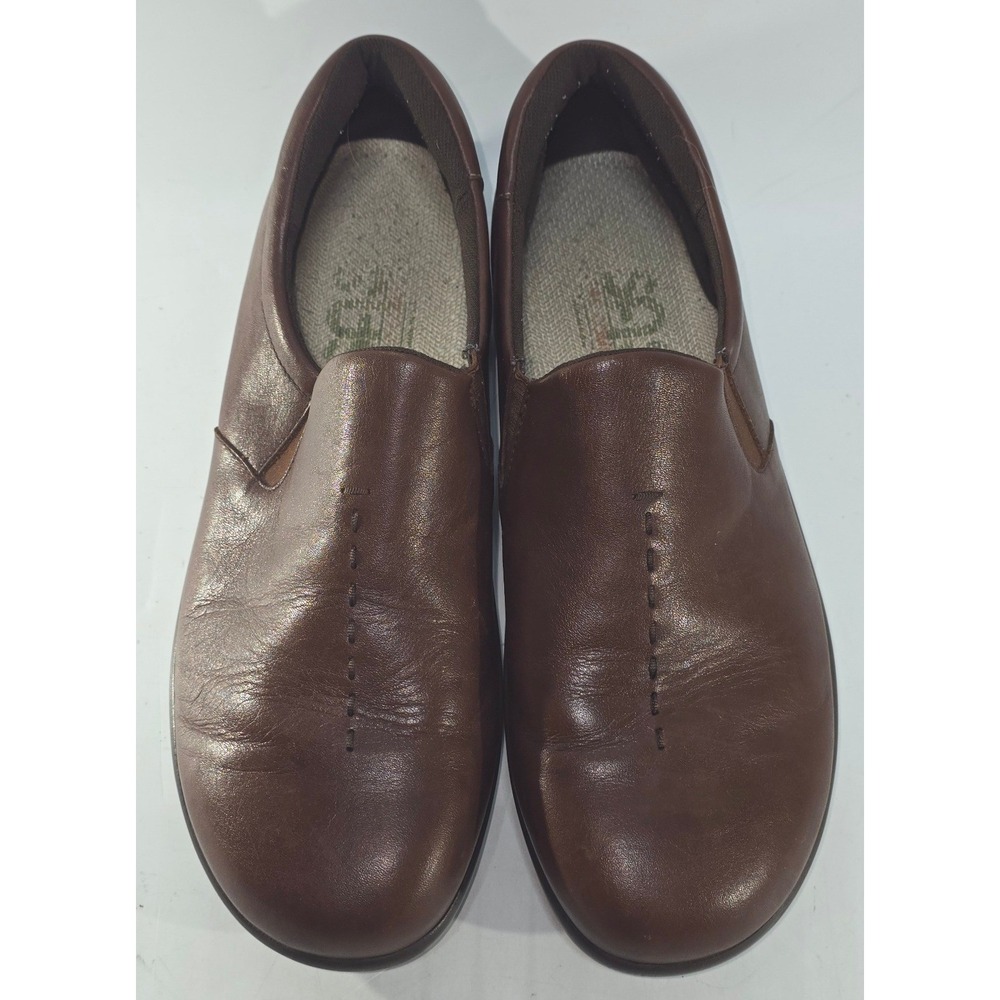 SAS Viva Womens Leather Slip On Loafers Brown Walking Shoes Size 9 W K5694970